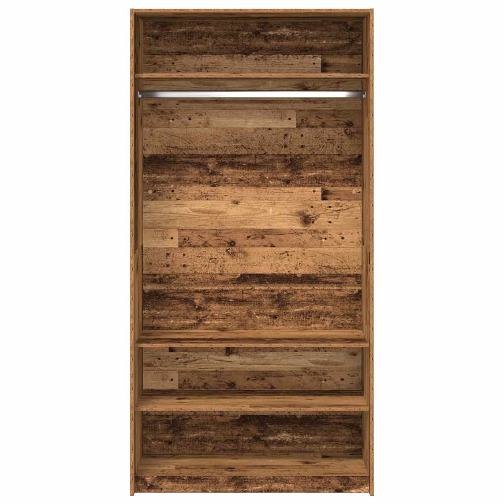 vidaXL Wardrobe Old Wood 100x50x200 cm Engineered Wood