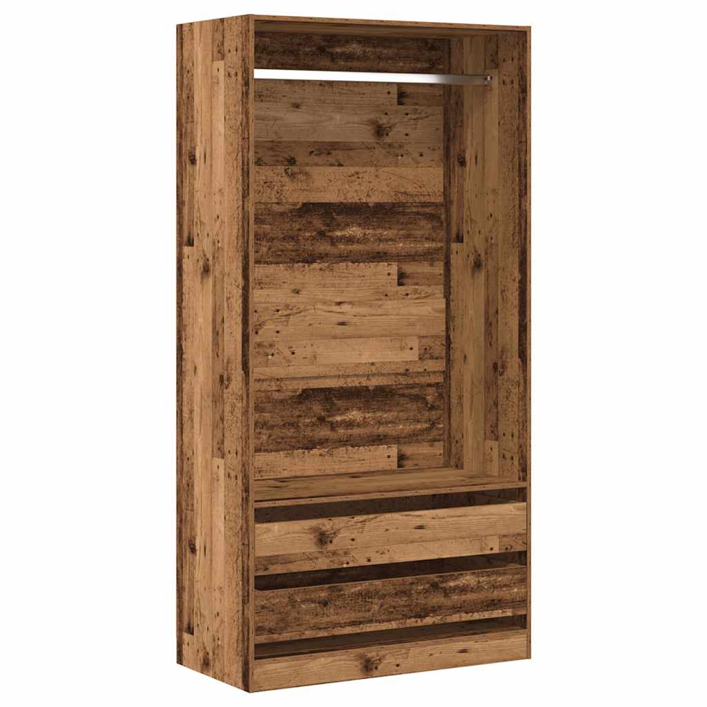 vidaXL Wardrobe Old Wood 100x50x200 cm Engineered Wood