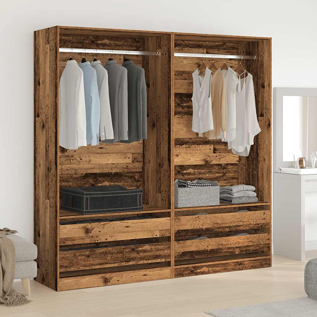 vidaXL Wardrobe Old Wood 100x50x200 cm Engineered Wood