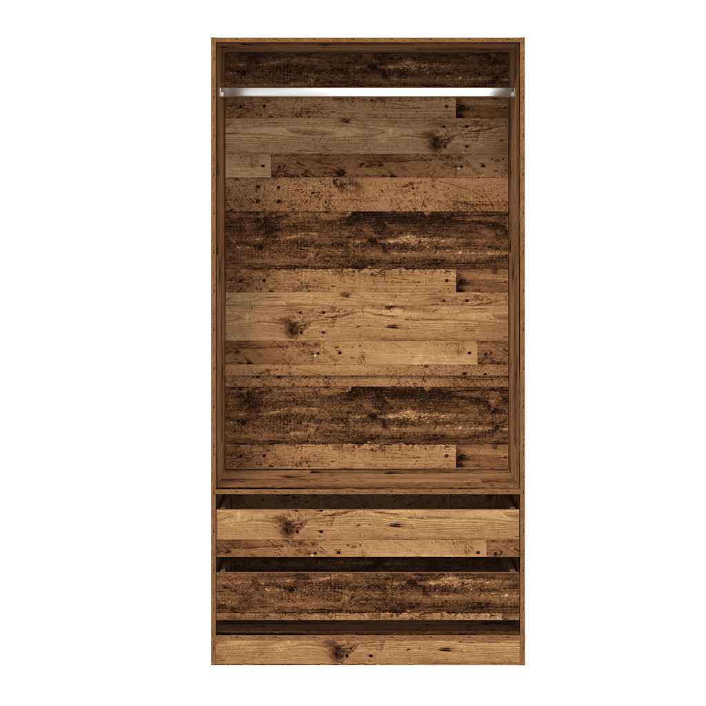 vidaXL Wardrobe Old Wood 100x50x200 cm Engineered Wood