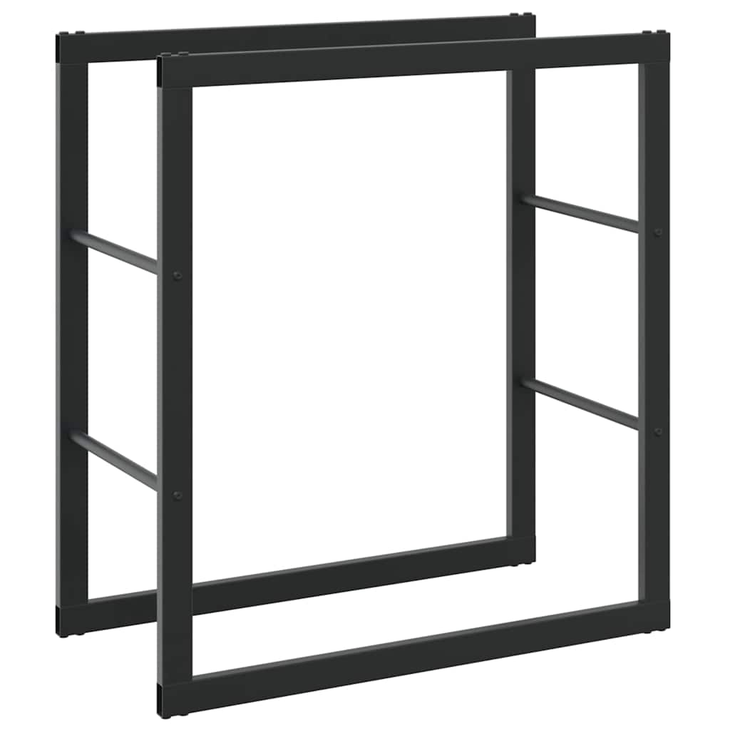 vidaXL Firewood Rack Black 55x30x61 cm Steel