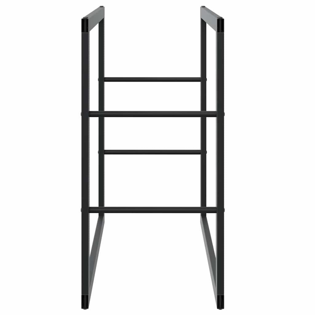 vidaXL Firewood Rack Black 55x30x61 cm Steel