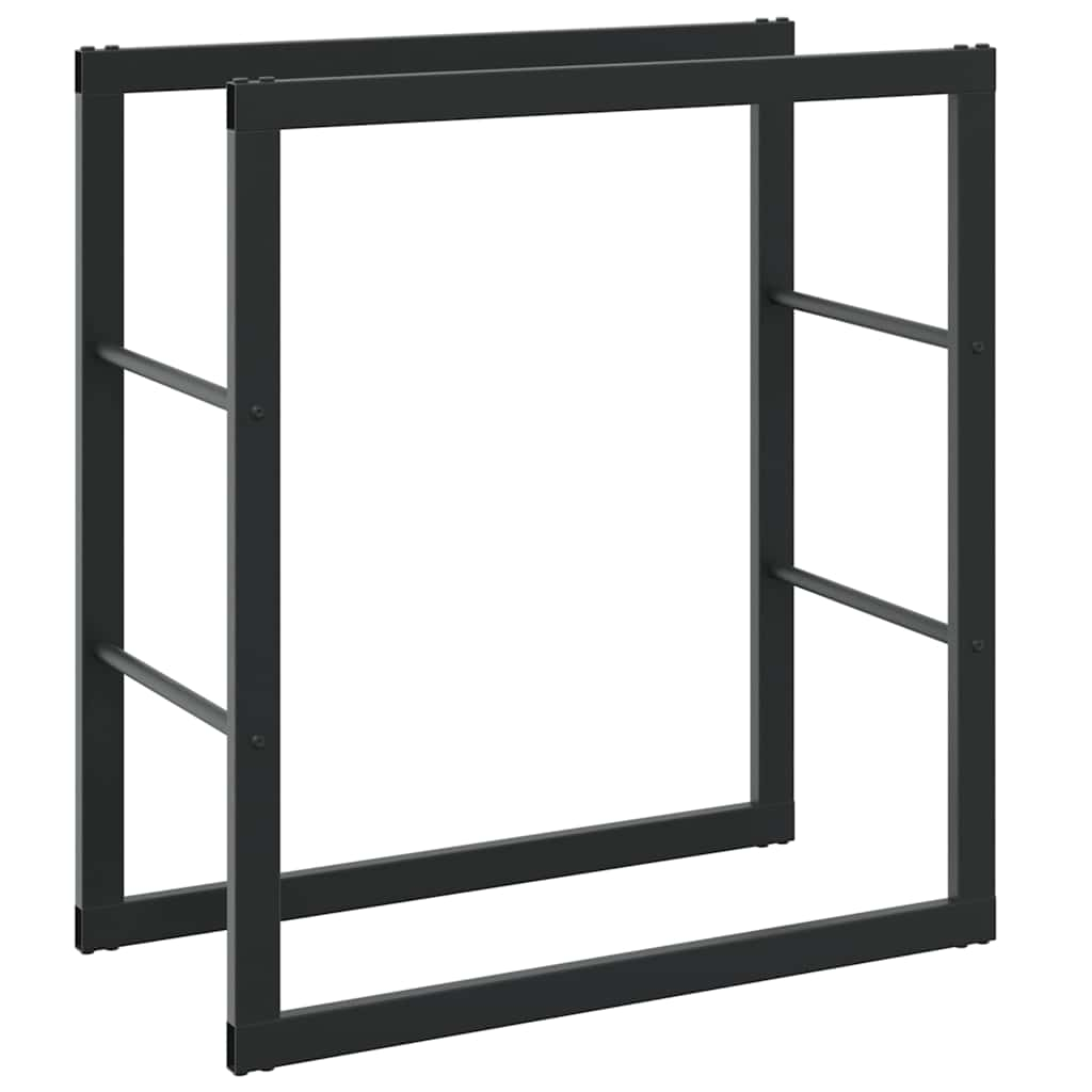 vidaXL Firewood Rack Black 55x30x61 cm Steel