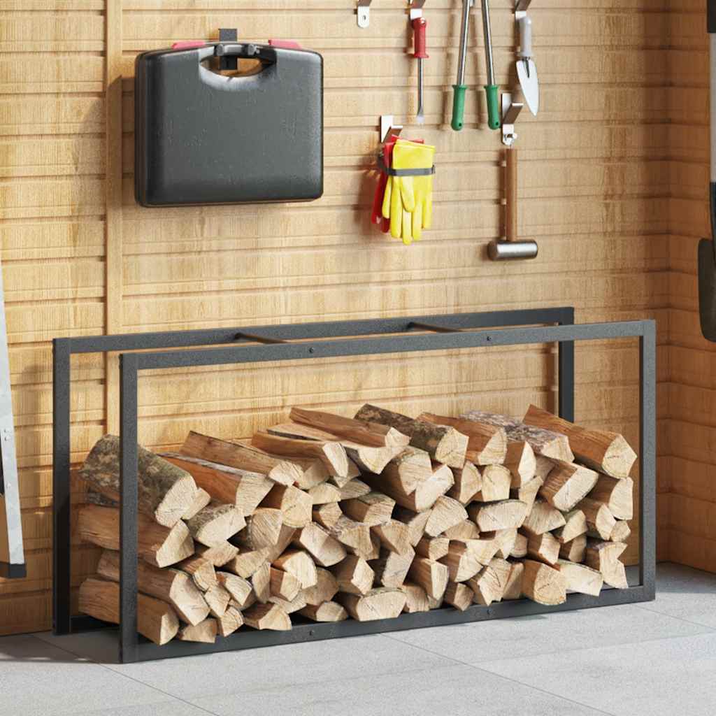 vidaXL Firewood Rack Black 55x30x116 cm Steel