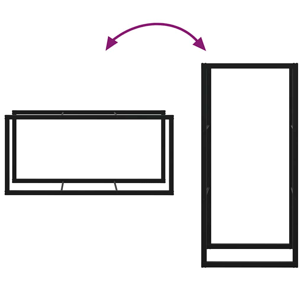 vidaXL Firewood Rack Black 55x30x116 cm Steel