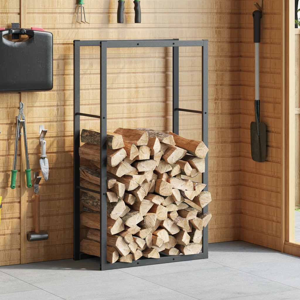 vidaXL Firewood Rack Black 110x30x61 cm Steel