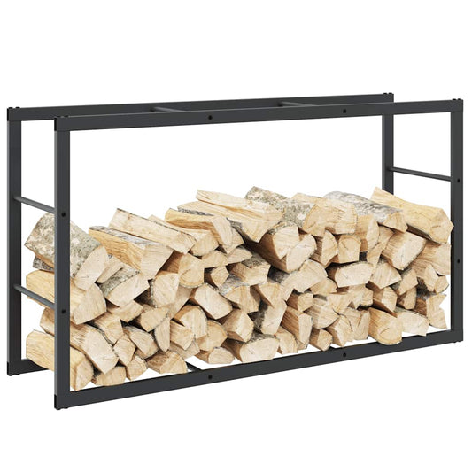 vidaXL Firewood Rack Black 110x30x61 cm Steel