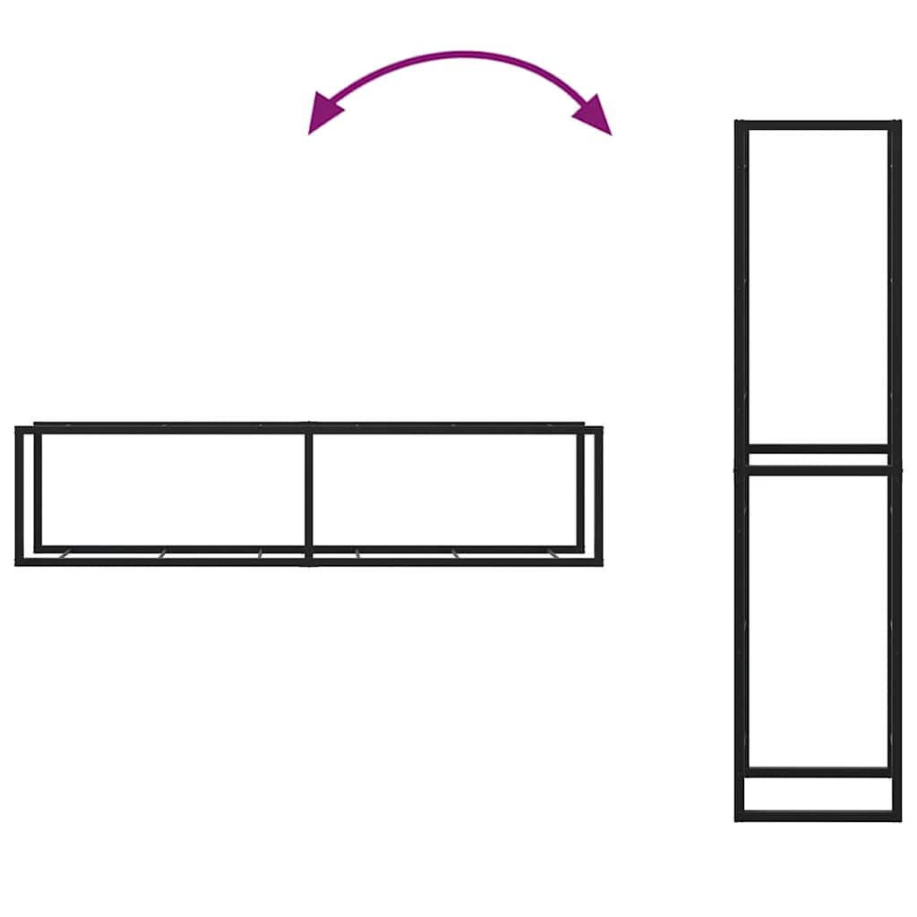 vidaXL Firewood Rack Black 50x30x209 cm Steel