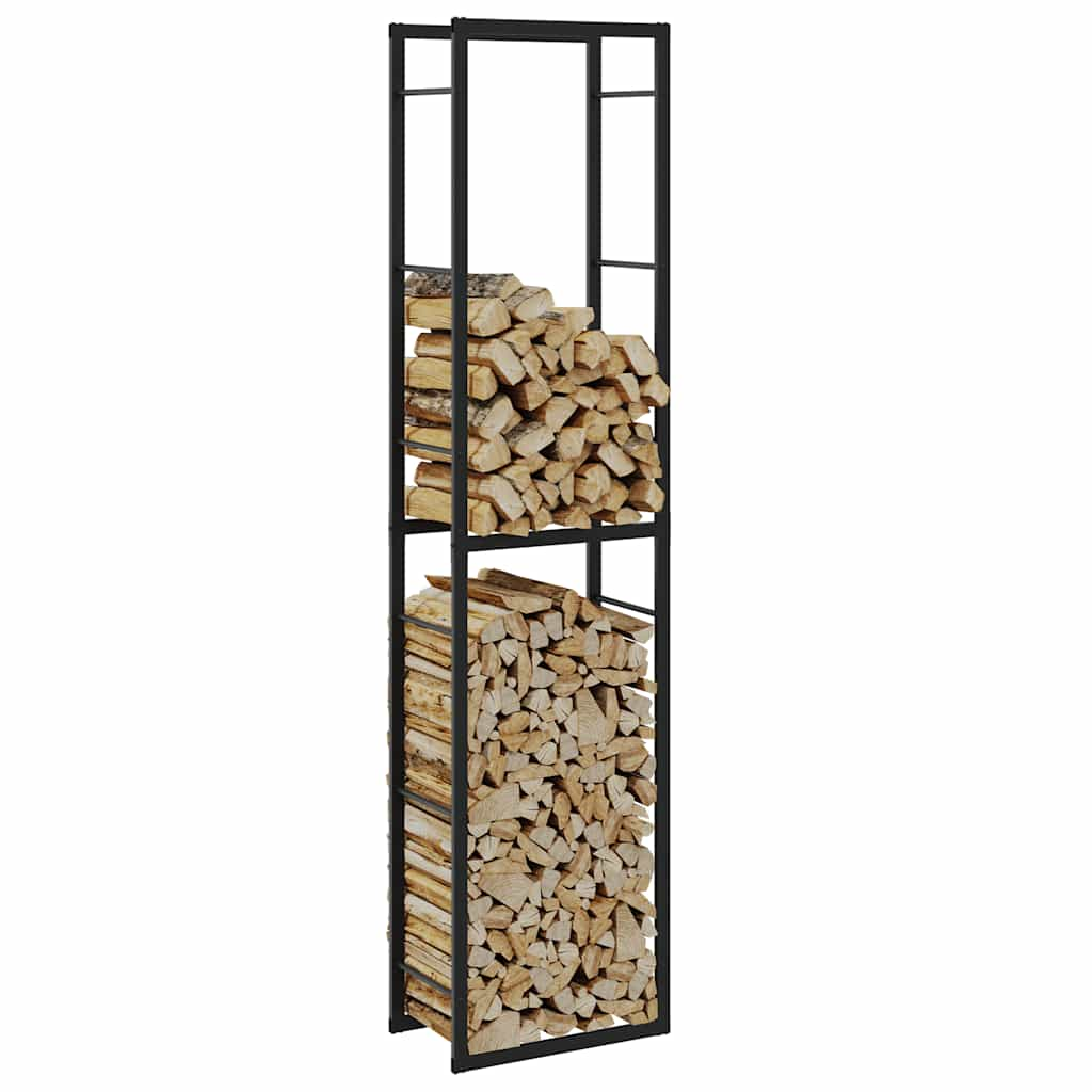 vidaXL Firewood Rack Black 50x30x209 cm Steel