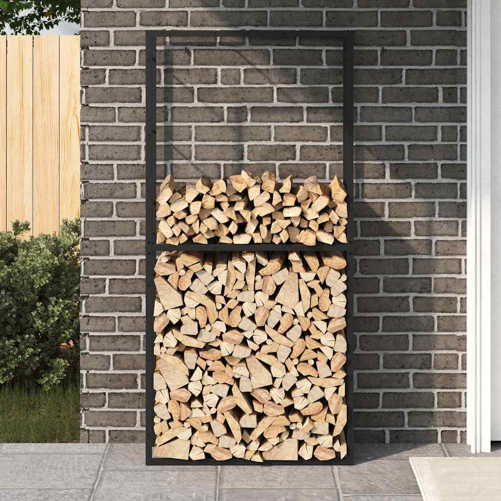 vidaXL Firewood Rack Black 100x30x209 cm Steel