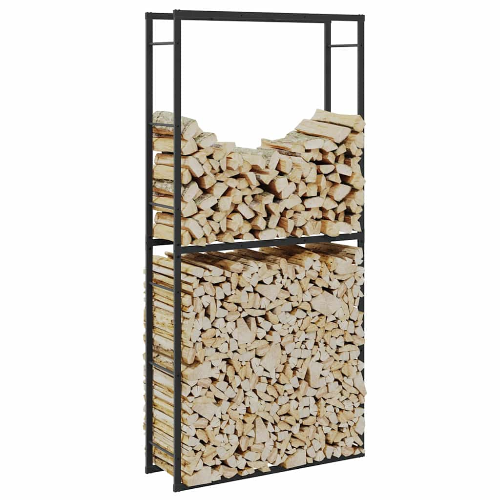 vidaXL Firewood Rack Black 100x30x209 cm Steel