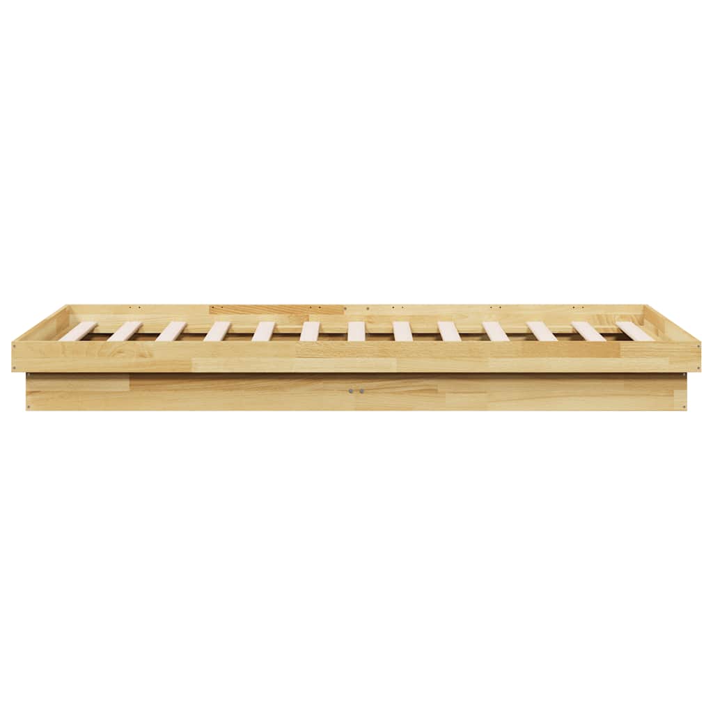 Bed Frame Without Mattress 75x190 cm Solid Oak Wood