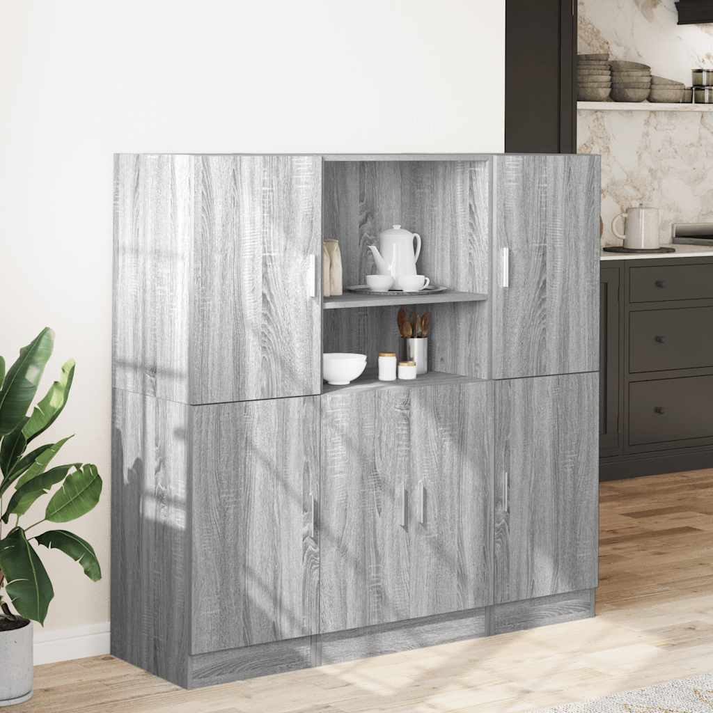 vidaXL 3 Piece Kitchen Cabinet Set Grey Sonoma Engineered Wood