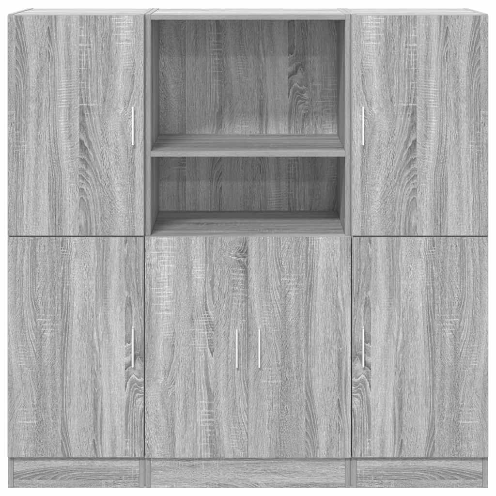 vidaXL 3 Piece Kitchen Cabinet Set Grey Sonoma Engineered Wood