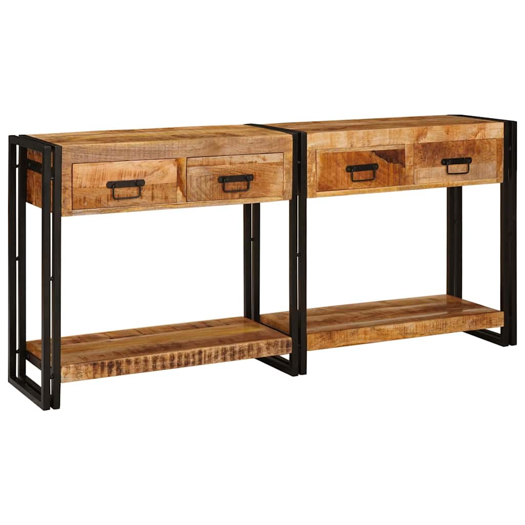 Console Tables 2 pcs Brown 161 x 33 x 75 cm Solid Mango Wood