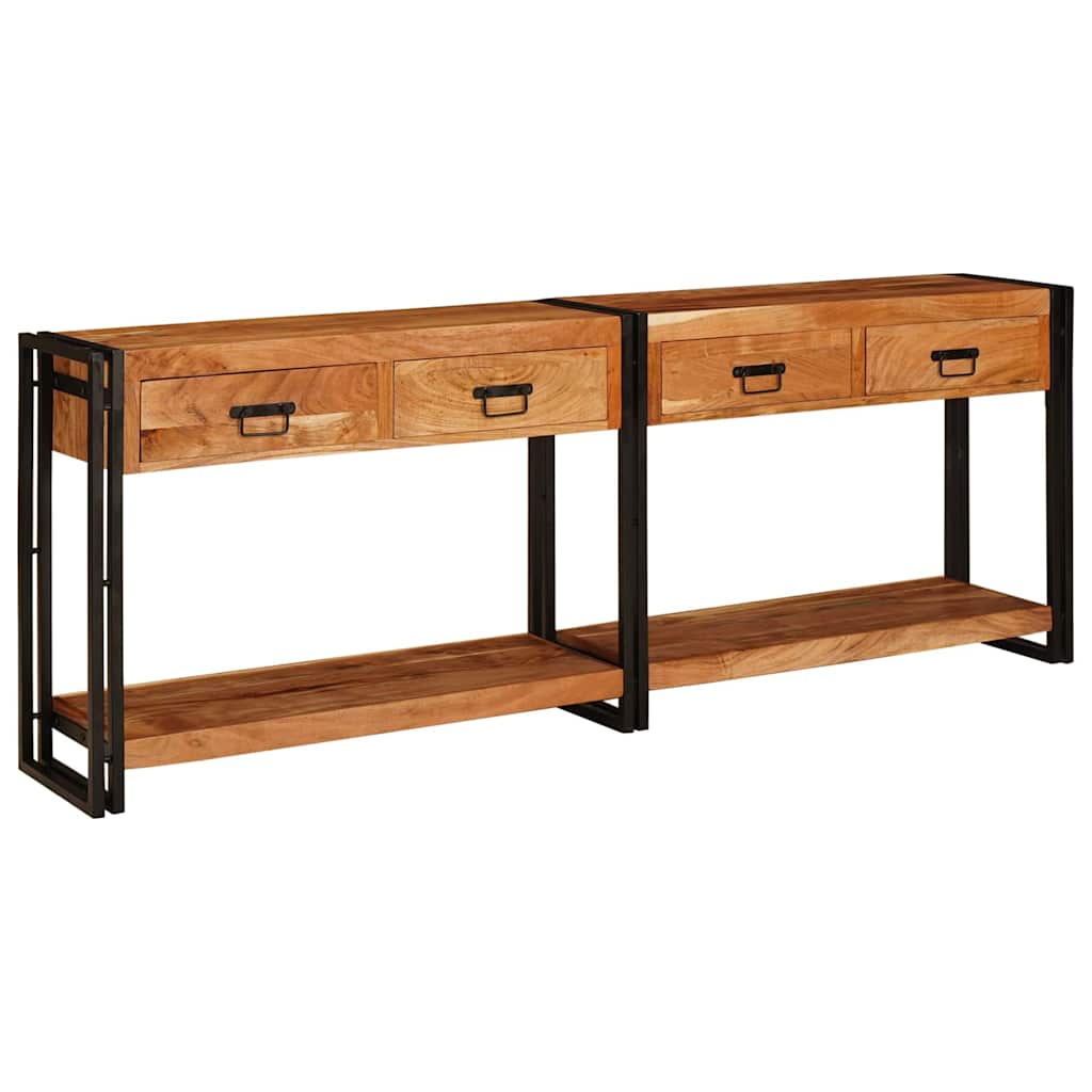 Console Tables 2 pcs Brown 200 x 33 x 75 cm Solid Acacia Wood