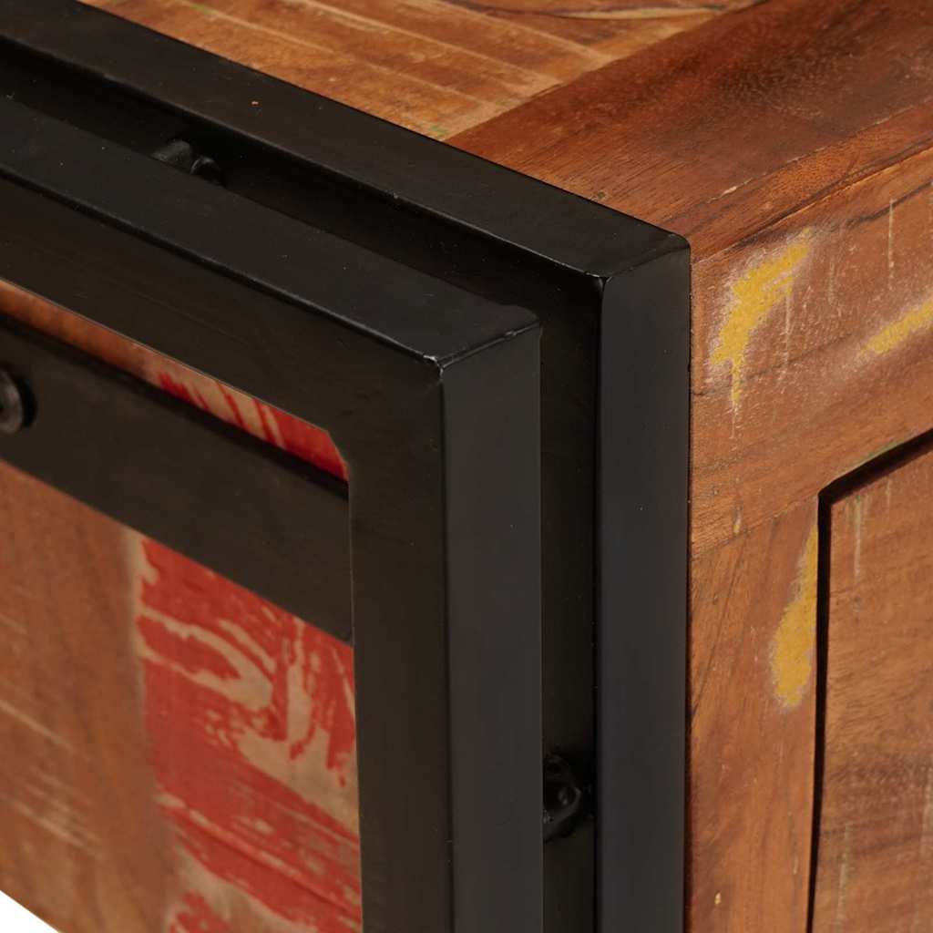 Console Tables with Drawer 2 pcs Multicolour Solid Reclaim Wood