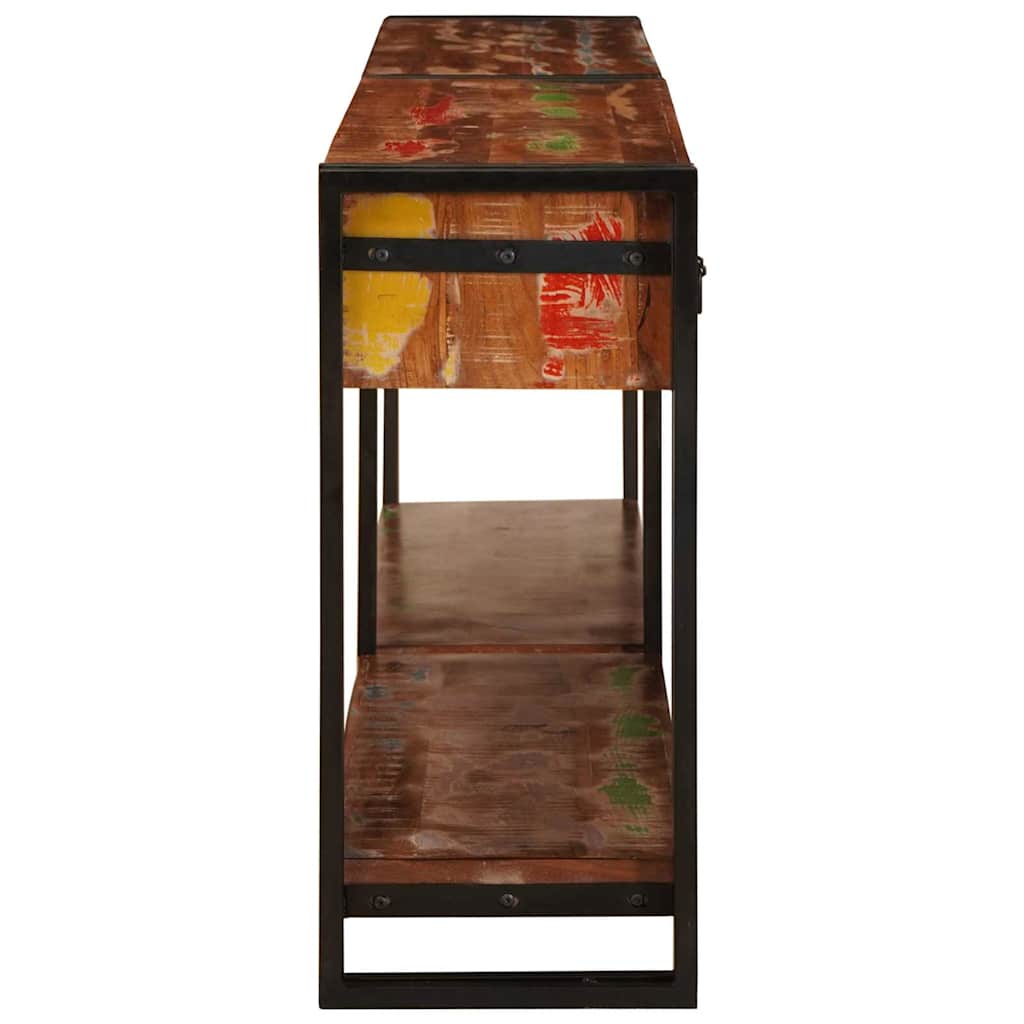 Console Tables with Drawer 2 pcs Multicolour Solid Reclaim Wood