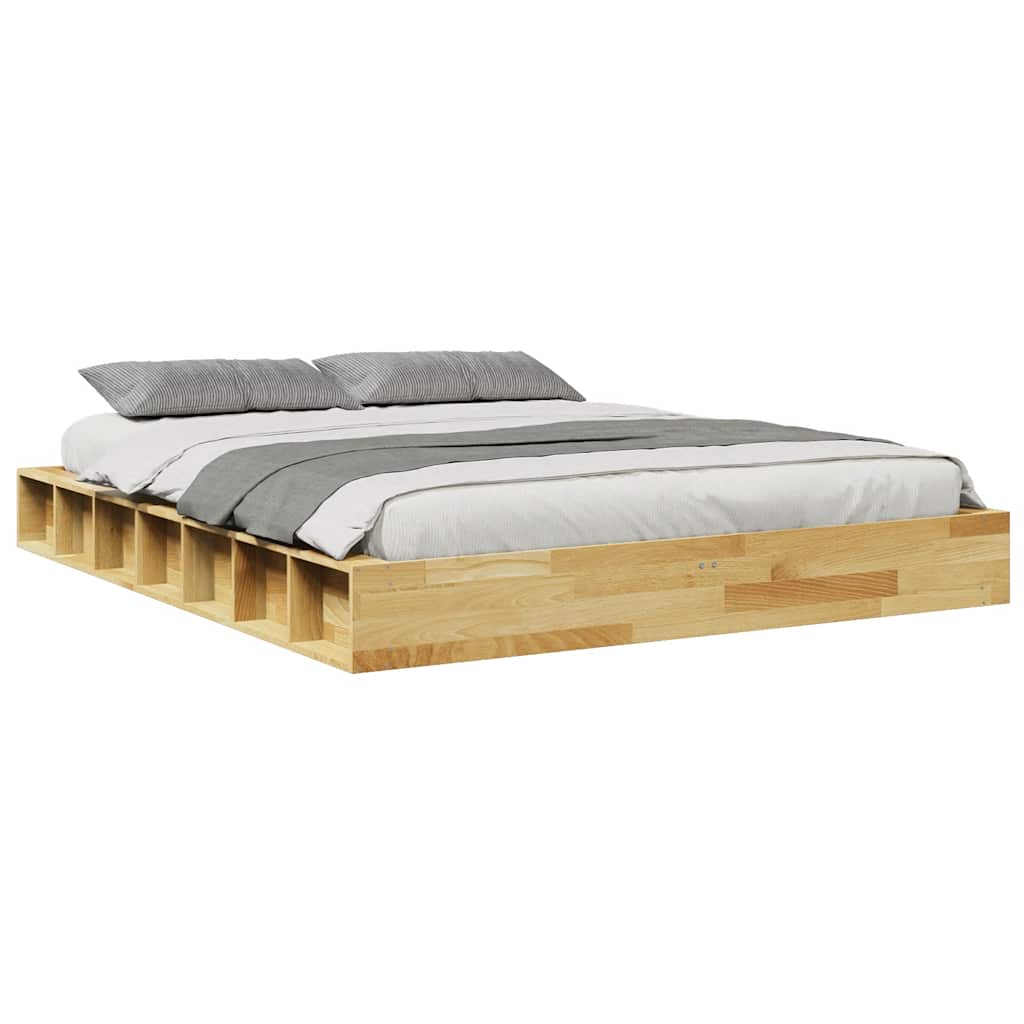 Bed Frame without Mattress 140x200 cm Solid Wood Oak