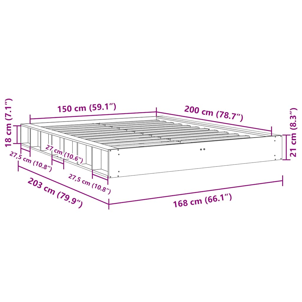 Bed Frame | Oak | Solid oak wood, Plywood | Double | Storage | Bed Frame