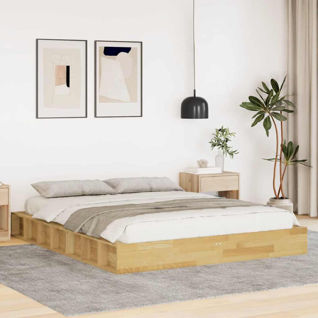 Bed Frame | Oak | Solid oak wood, Plywood | Double | Storage | Bed Frame