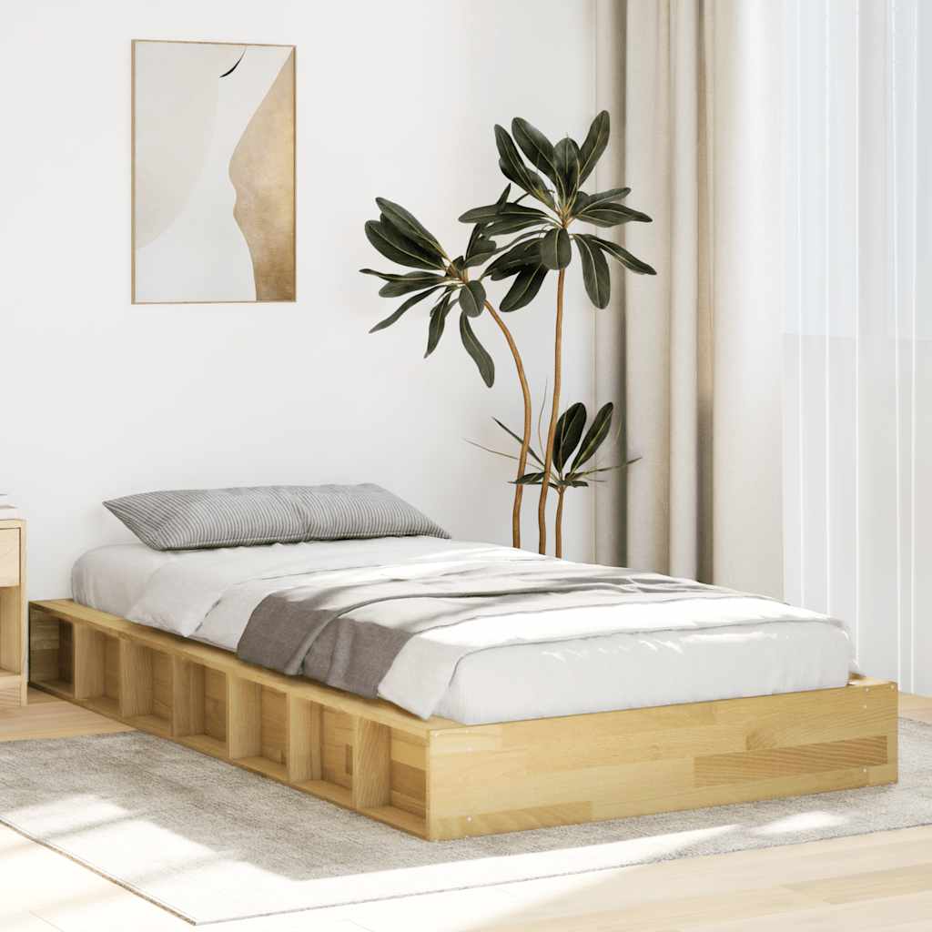 Bed Frame | Oak | Solid Oak Wood | 90x190 cm | Bed Frame | Rectangular