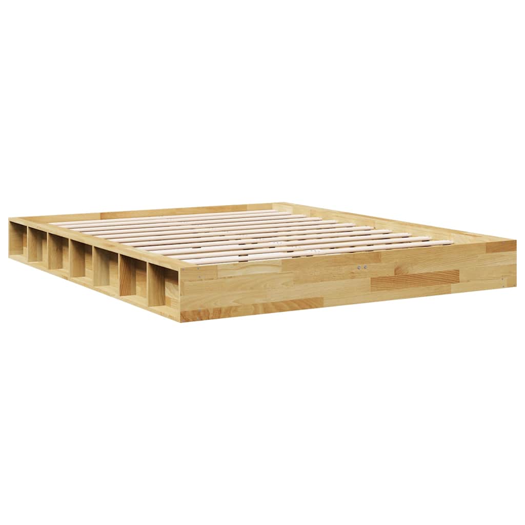 Bed Frame without Mattress 140x190 cm Solid Wood Oak