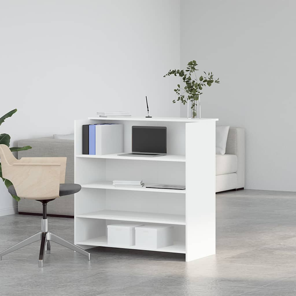 vidaXL Reception Desk White 100x50x103.5 cm Engineered Wood