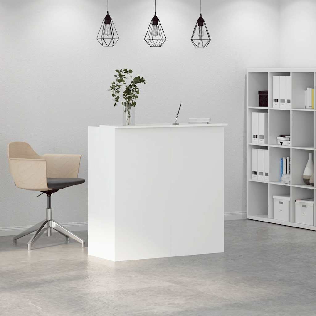 vidaXL Reception Desk White 100x50x103.5 cm Engineered Wood