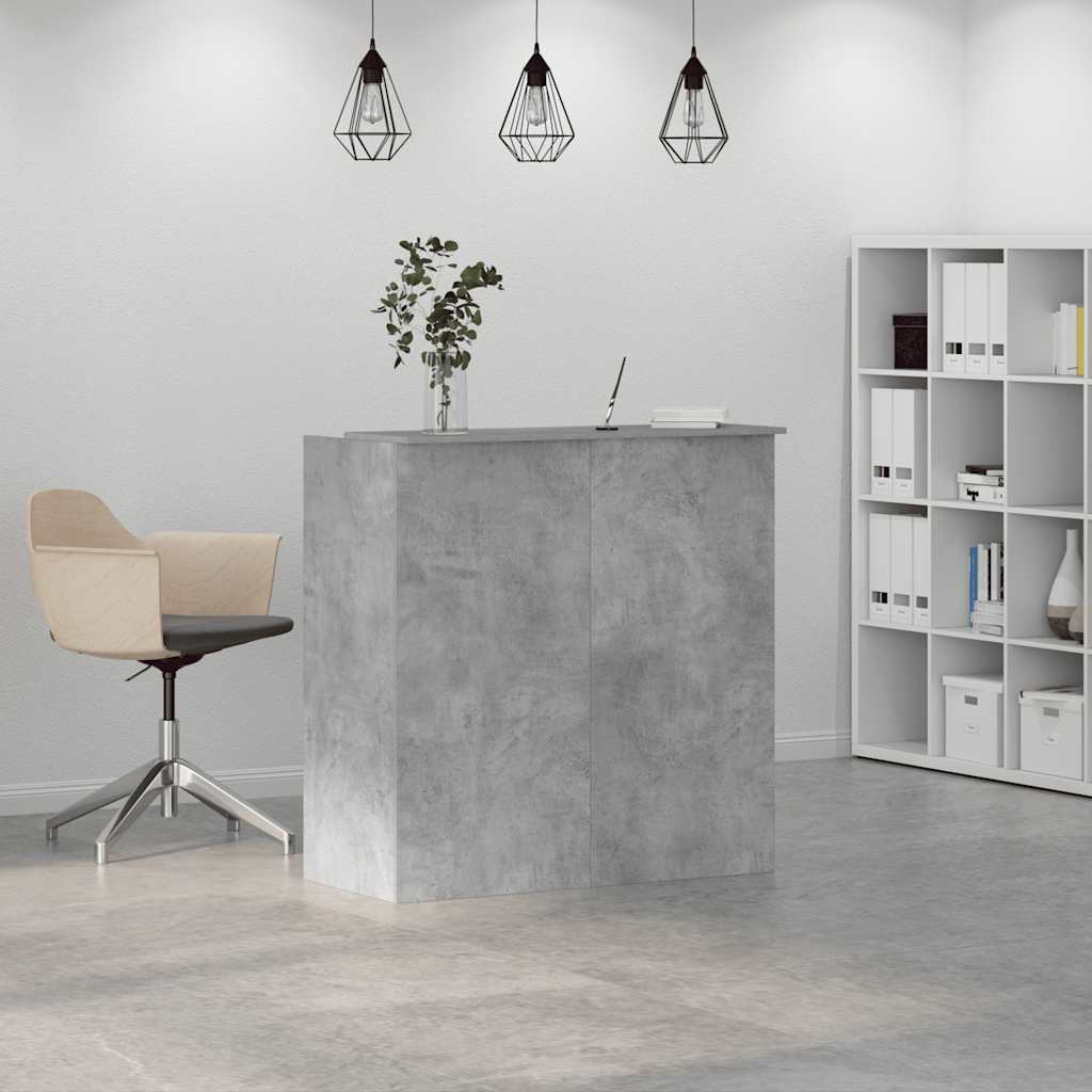 vidaXL Reception Desk Concrete Grey 100x50x103.5 cm Engineered Wood