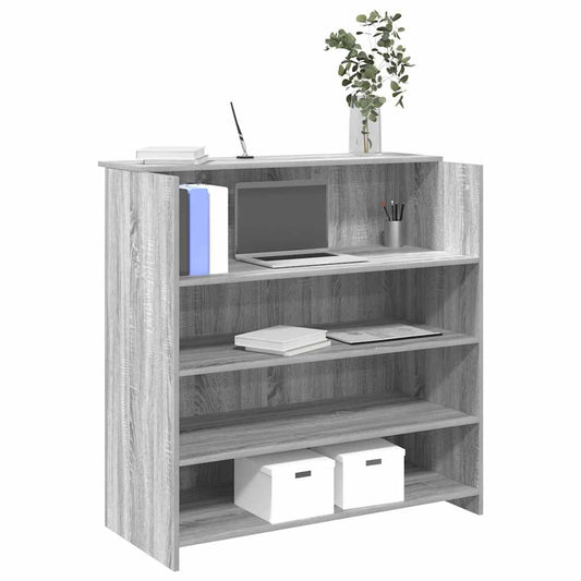 vidaXL Reception Desk Grey Sonoma 100x50x103.5 cm Engineered Wood