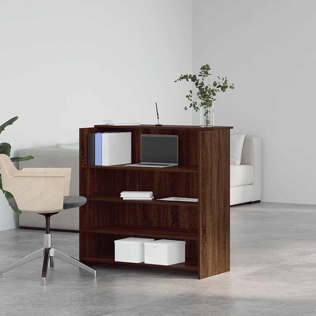 vidaXL Reception Desk Brown Oak 100x50x103.5 cm Engineered Wood