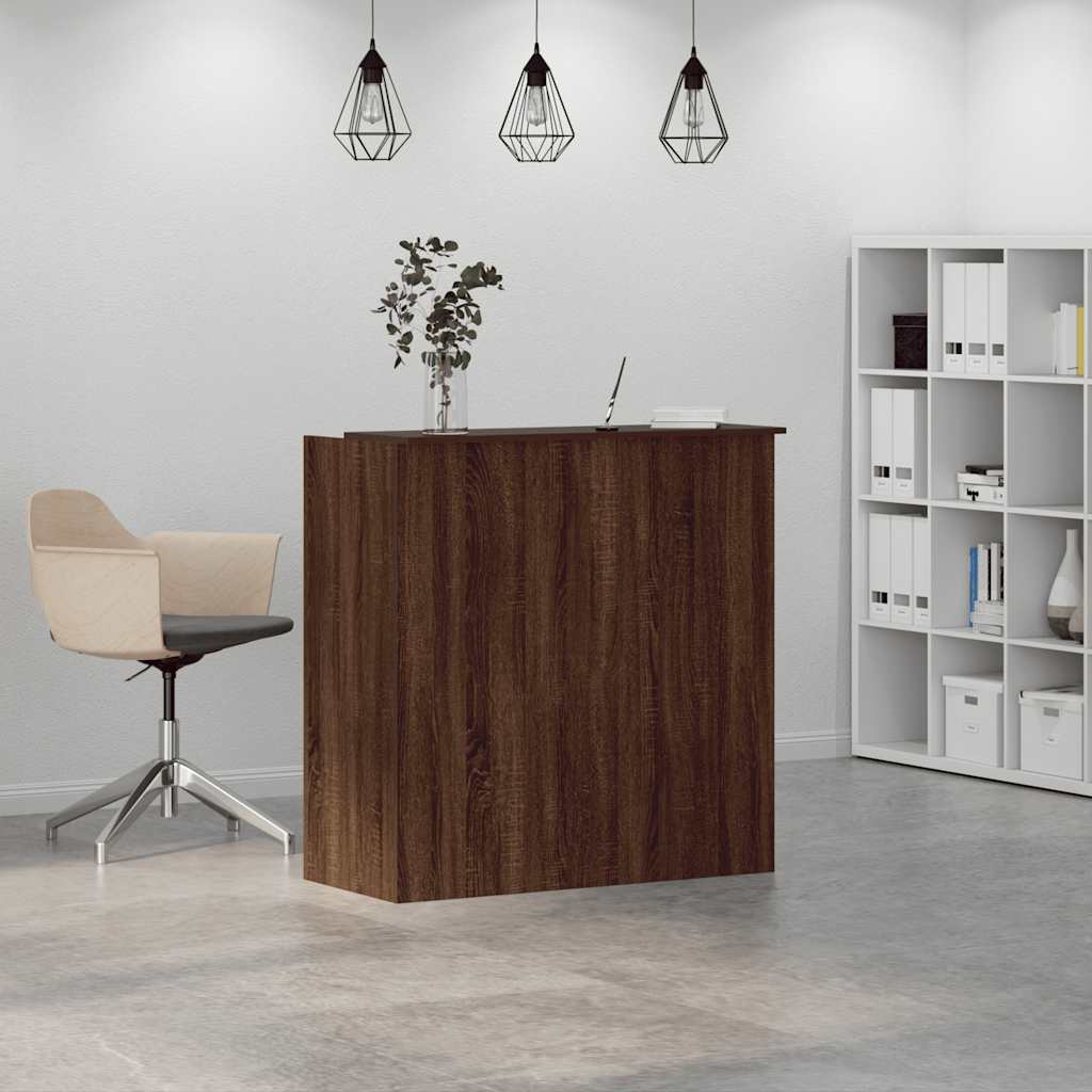 vidaXL Reception Desk Brown Oak 100x50x103.5 cm Engineered Wood