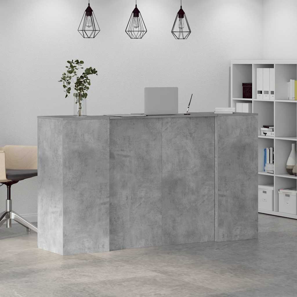 vidaXL Reception Desk Concrete Grey 180x50x103.5 cm Engineered Wood