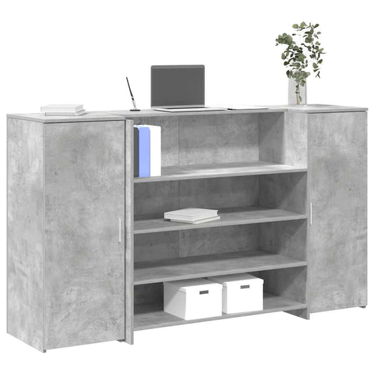 vidaXL Reception Desk Concrete Grey 180x50x103.5 cm Engineered Wood