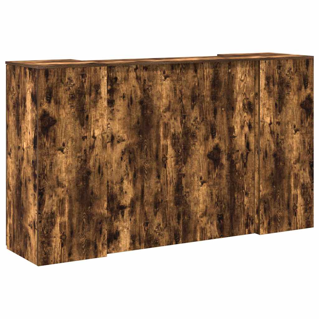 vidaXL Reception Desk Smoked Oak 180x50x103.5 cm Engineered Wood