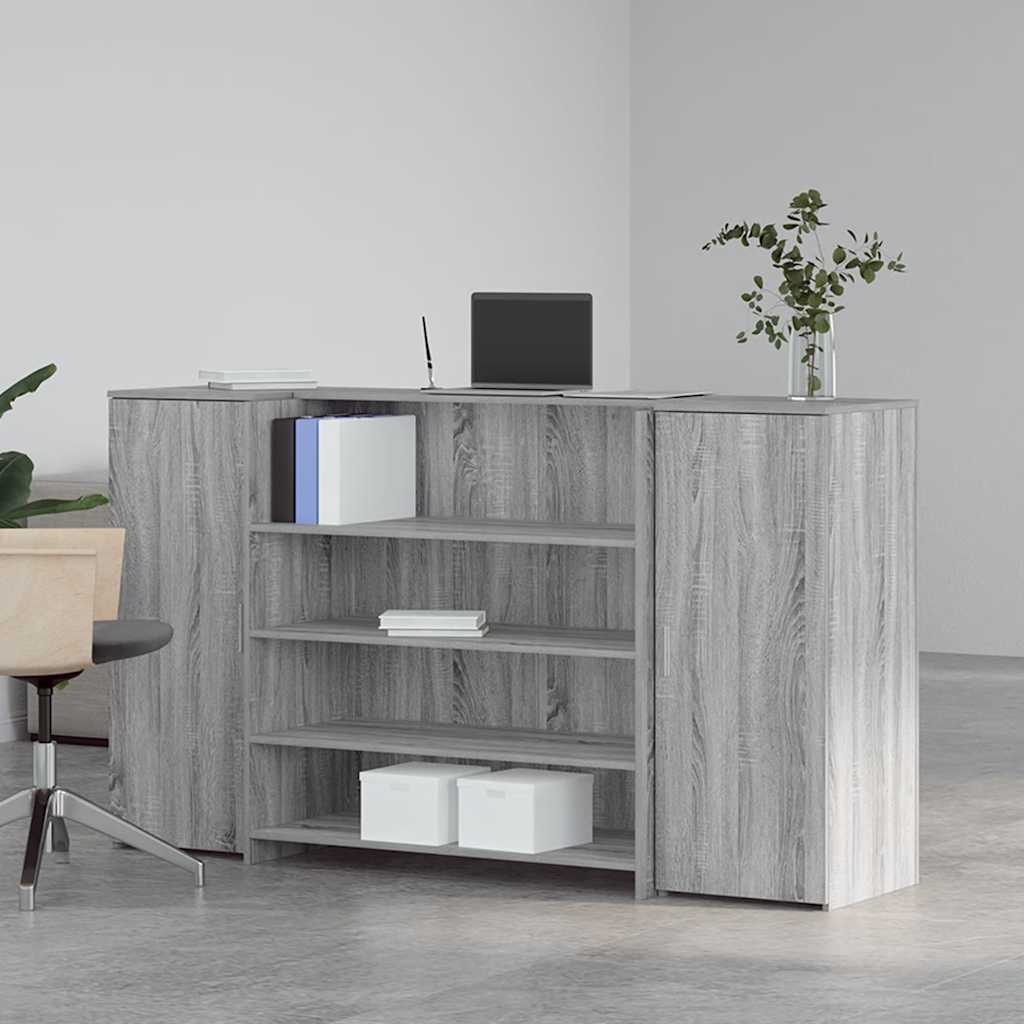 vidaXL Reception Desk Grey Sonoma 180x50x103.5 cm Engineered Wood