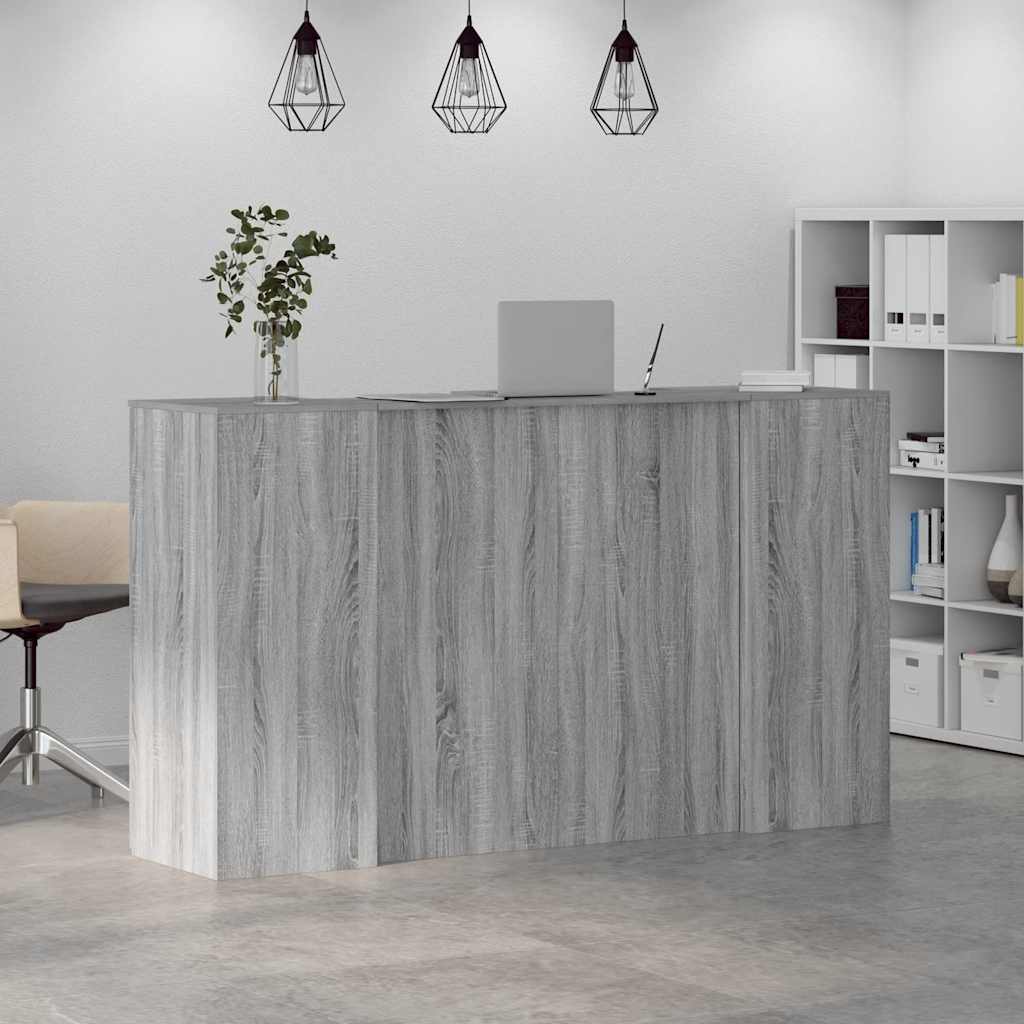 vidaXL Reception Desk Grey Sonoma 180x50x103.5 cm Engineered Wood