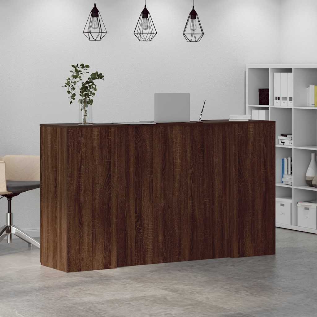 vidaXL Reception Desk Brown Oak 180x50x103.5 cm Engineered Wood