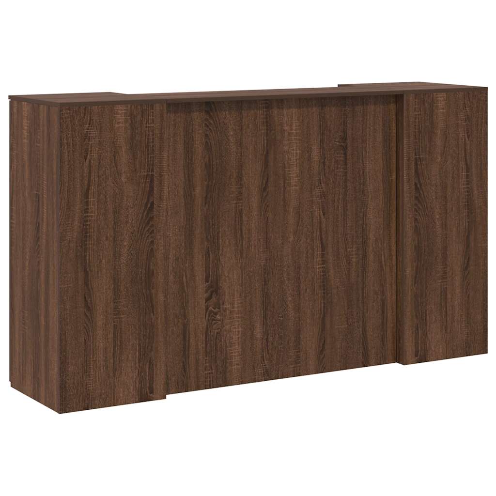 vidaXL Reception Desk Brown Oak 180x50x103.5 cm Engineered Wood