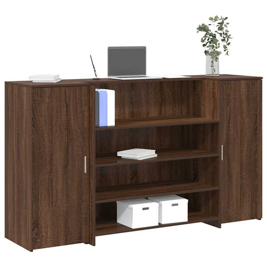 vidaXL Reception Desk Brown Oak 180x50x103.5 cm Engineered Wood