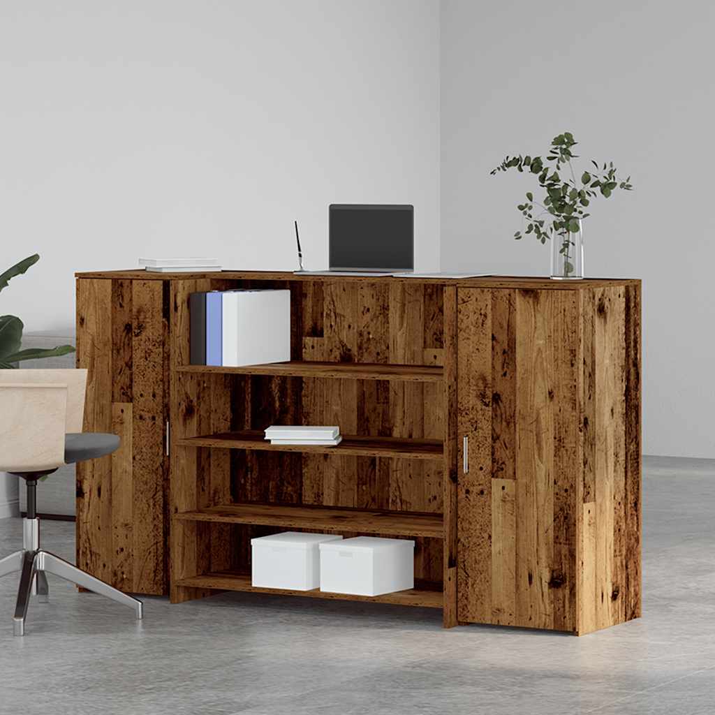 vidaXL Reception Desk Old Wood 180x50x103.5 cm Engineered Wood