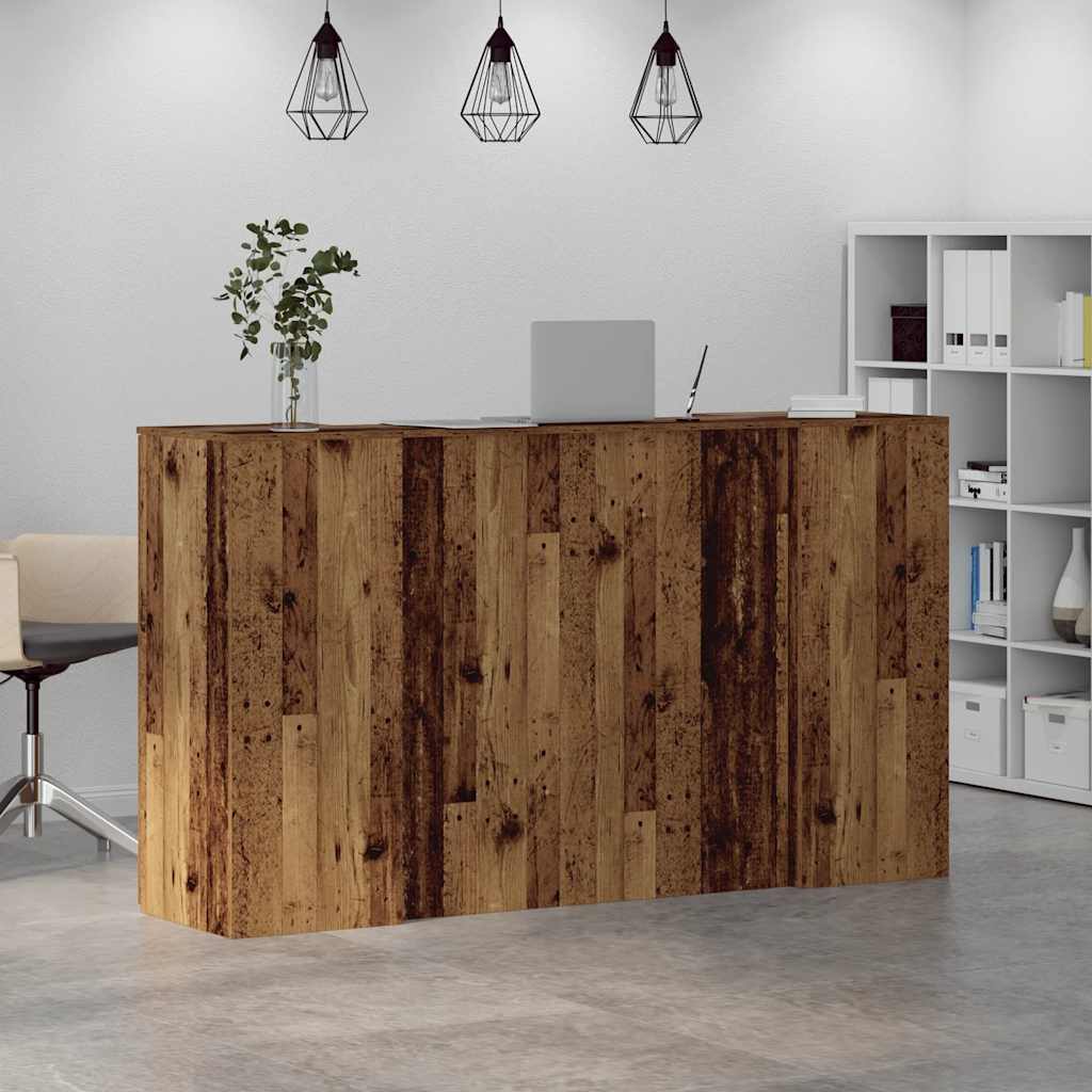 vidaXL Reception Desk Old Wood 180x50x103.5 cm Engineered Wood