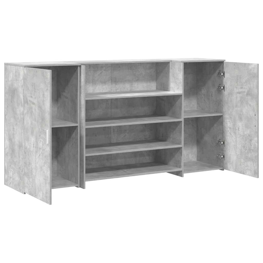 vidaXL Reception Desk Concrete Grey 200x50x103.5 cm Engineered Wood