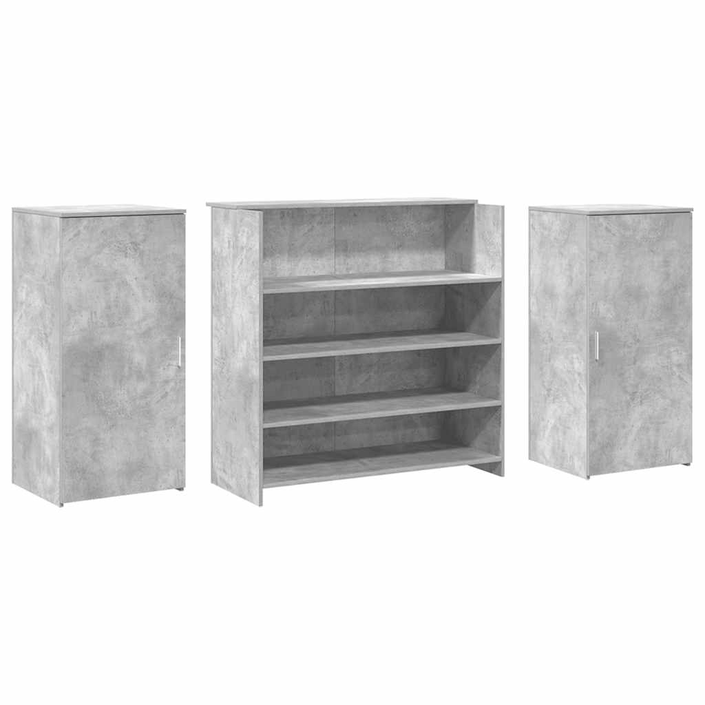 vidaXL Reception Desk Concrete Grey 200x50x103.5 cm Engineered Wood