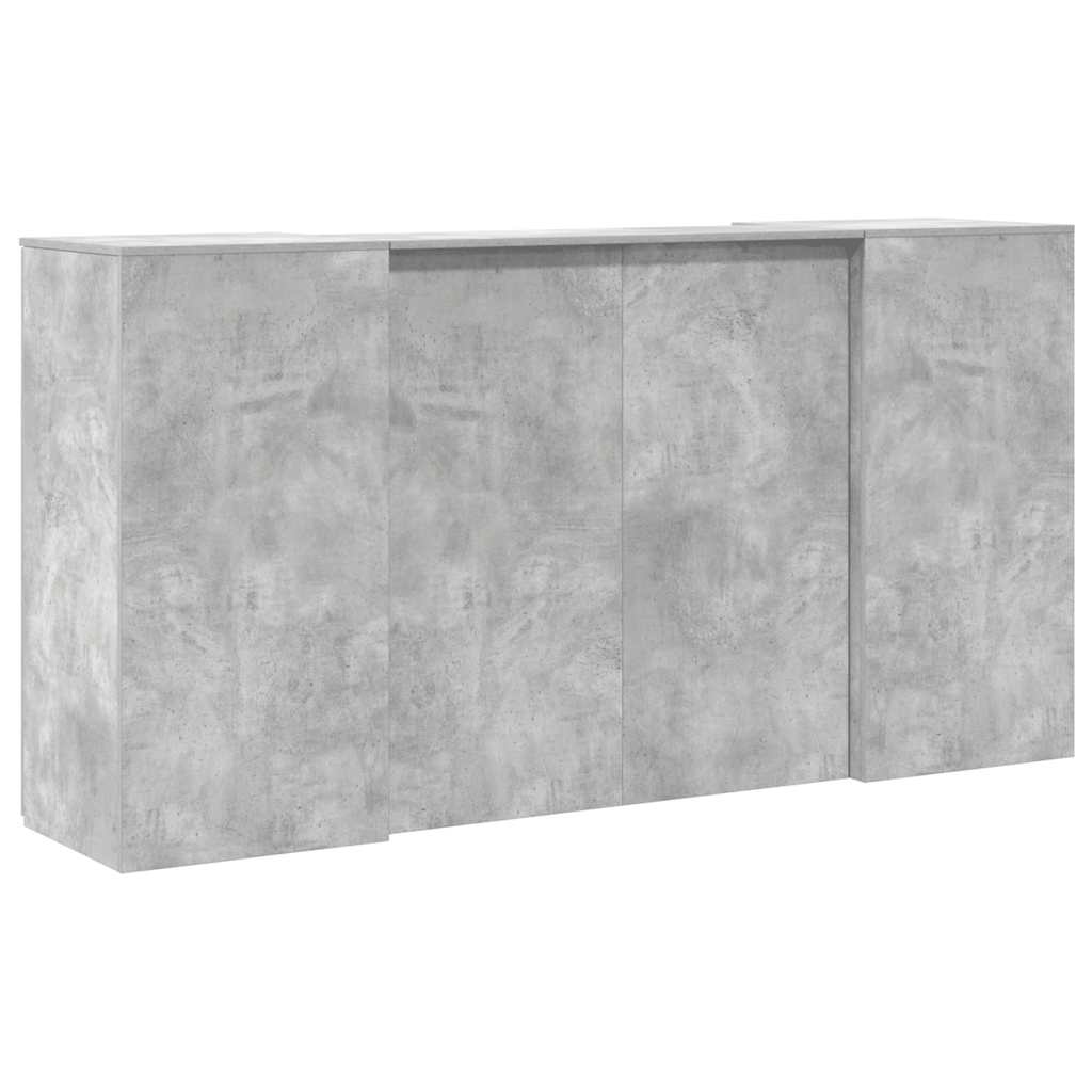 vidaXL Reception Desk Concrete Grey 200x50x103.5 cm Engineered Wood