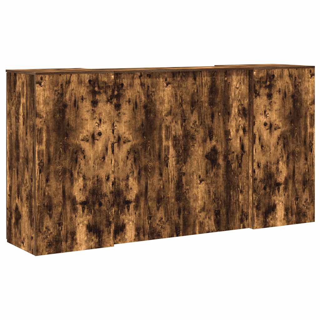 vidaXL Reception Desk Smoked Oak 200x50x103.5 cm Engineered Wood