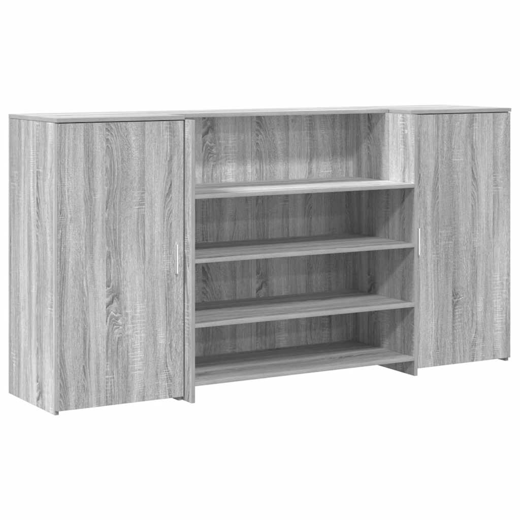 vidaXL Reception Desk Grey Sonoma 200x50x103.5 cm Engineered Wood