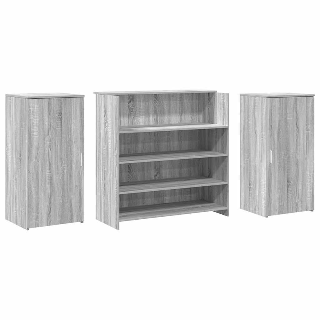 vidaXL Reception Desk Grey Sonoma 200x50x103.5 cm Engineered Wood