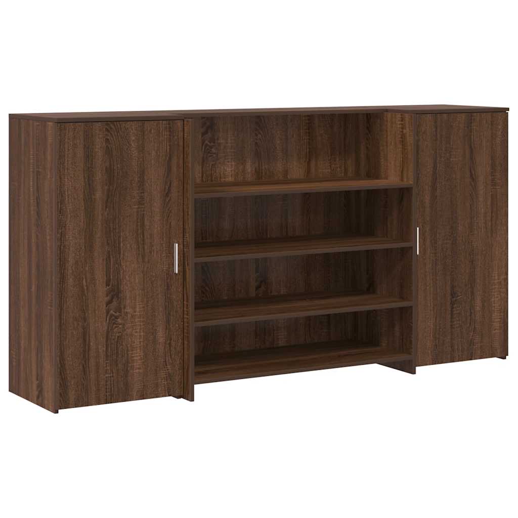 vidaXL Reception Desk Brown Oak 200x50x103.5 cm Engineered Wood